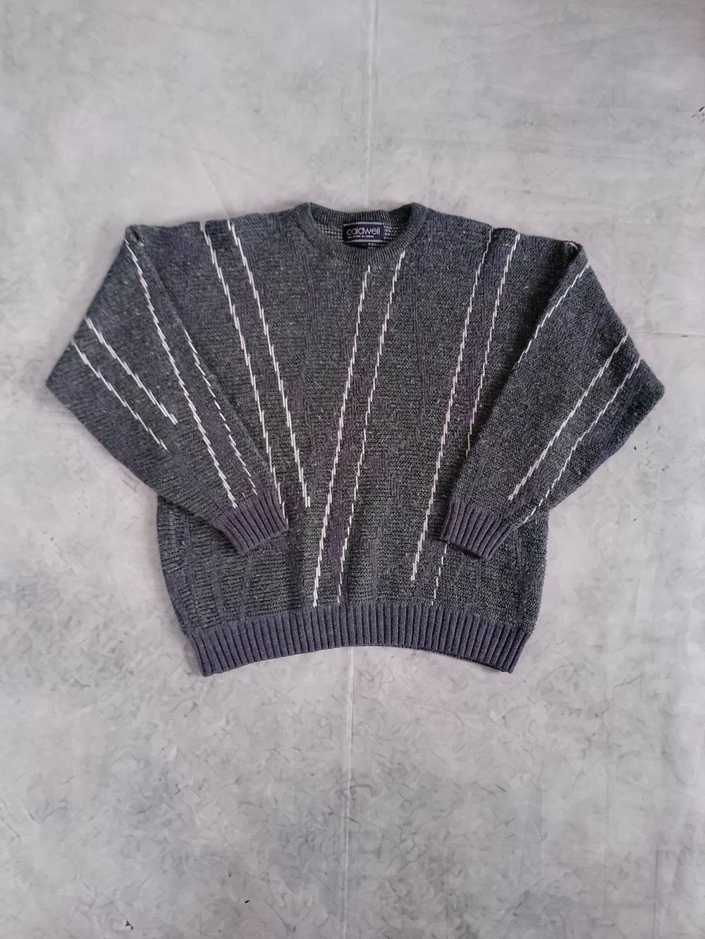 Vintage 90s Ugly Dad/Grandpa Gray Crewneck Sweater Wool Uncle Phil